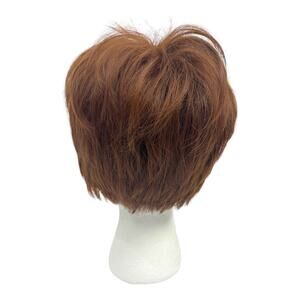 Anna Emma synthetic heat resistant short wig auburn red layered cut